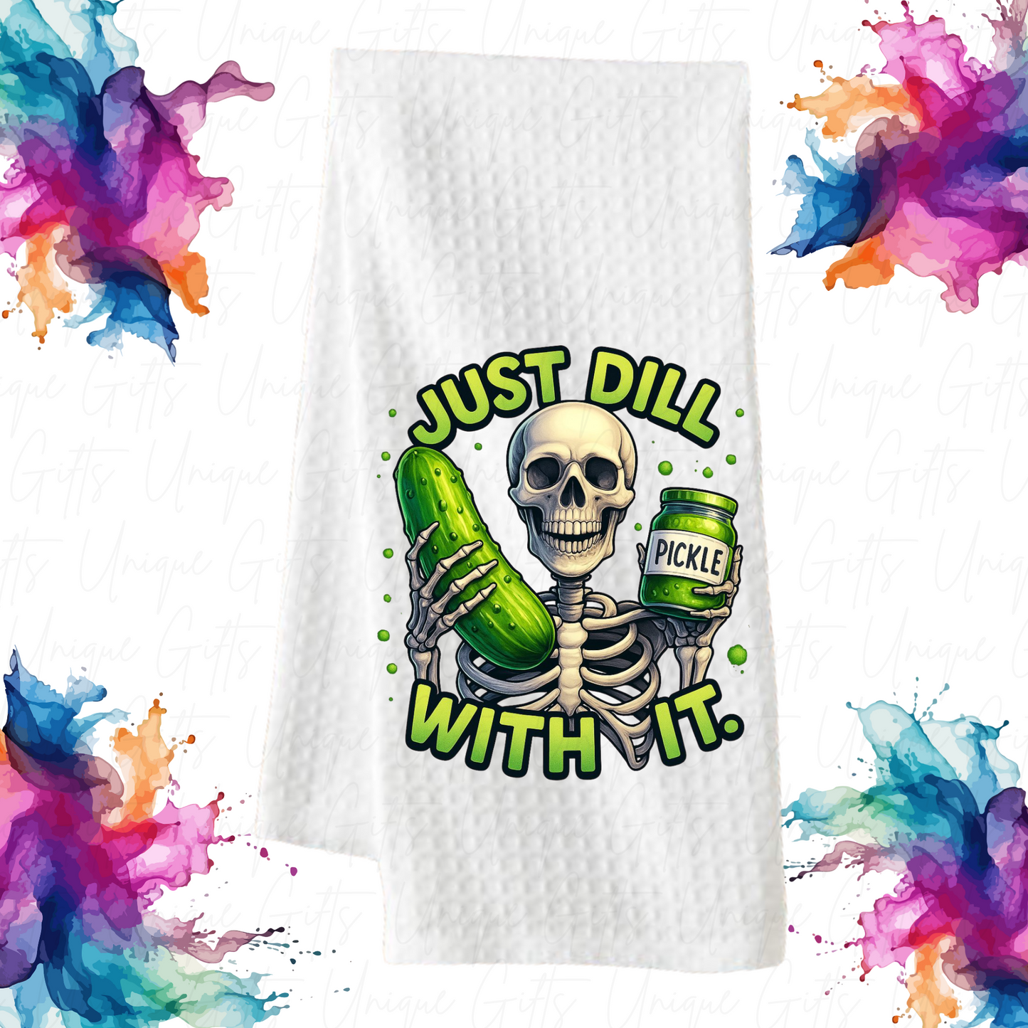 Just Dill With It Kitchen Tea Towel – Waffle Knit