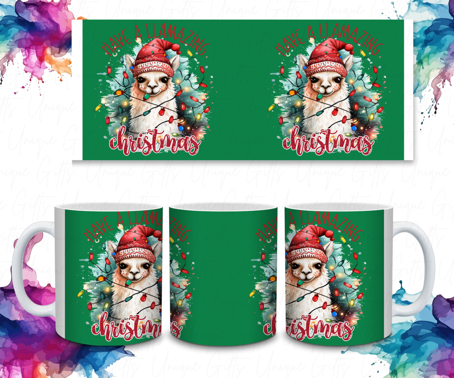 Llama Coffee Mug – “Have a Llamazing Christmas” | 11oz White Ceramic