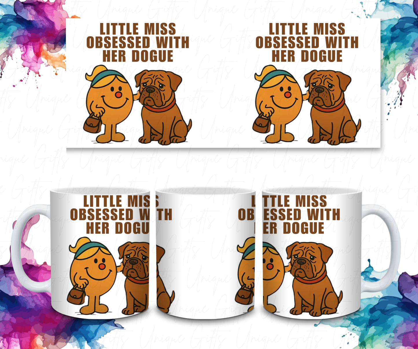 Coffee Mug Featuring a Little Miss Obsessed with her Dogue.