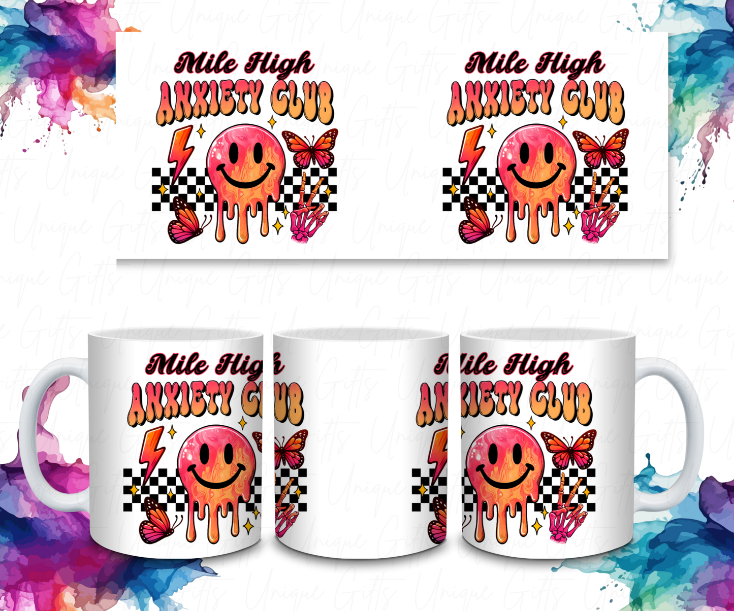 Coffee Mug Featuring a Anxiety Design.