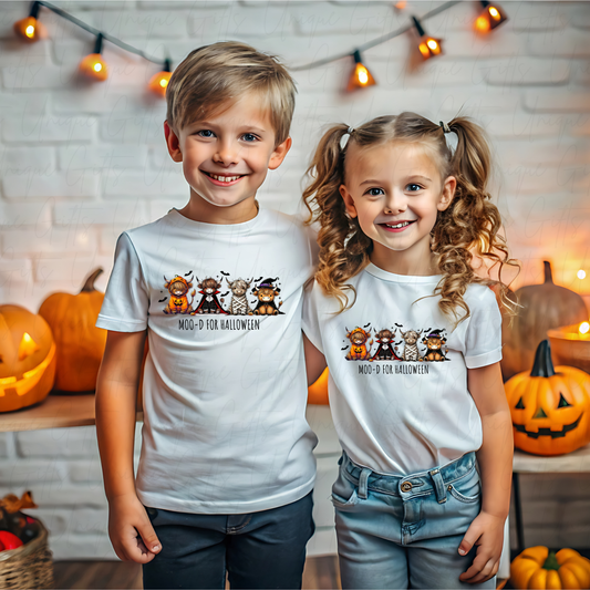 Personalised Moo D Halloween T-Shirt for Children – Custom Name Baby & Toddler Tee | Soft Cotton Blend