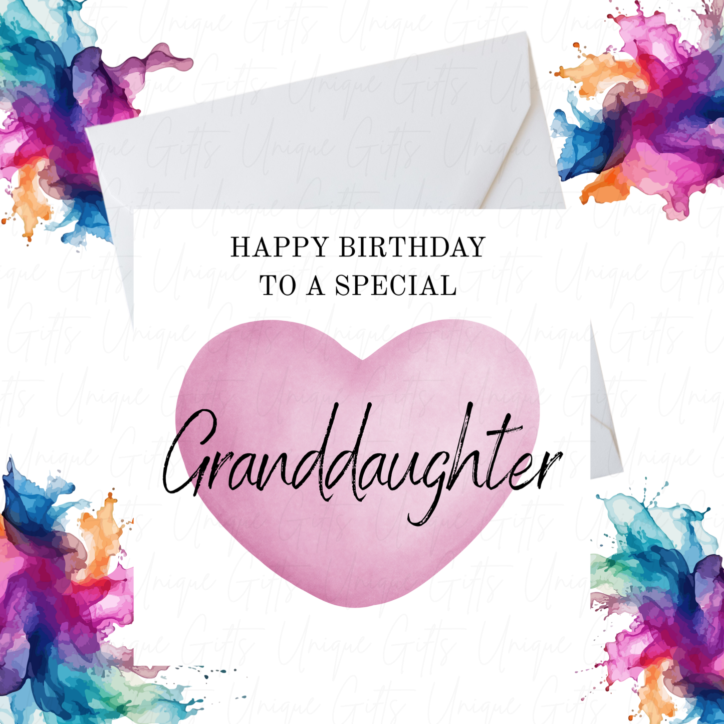Pink Heart Birthday Card for Granddaughter – Handmade & Personalised. Pink Heart Birthday Card for Granddaughter – Handmade Card with Elegant Design, Perfect for a Special Granddaughter