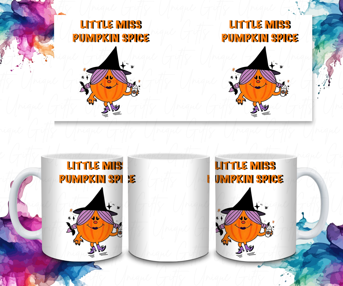 Halloween Coffee Mug – “Little Miss Pumpkin Spice” | 11oz White Ceramic