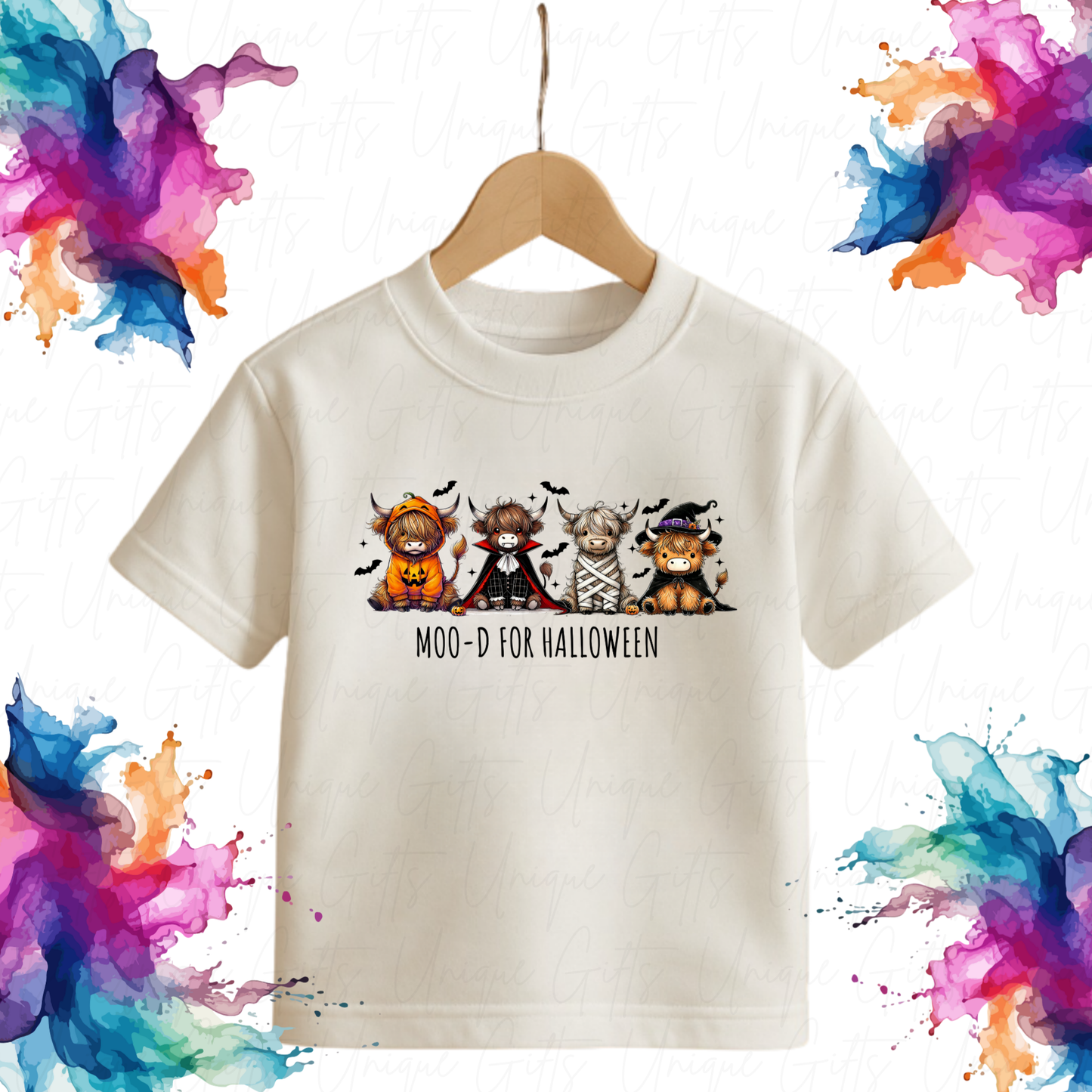 Personalised Moo D Halloween T-Shirt for Children – Custom Name Baby & Toddler Tee | Soft Cotton Blend