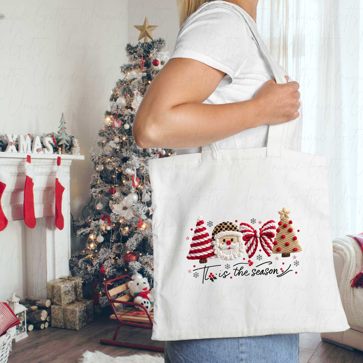 Personalised “’Tis the Season!” Christmas Tote Bag – Festive Reusable Holiday Gift Bag