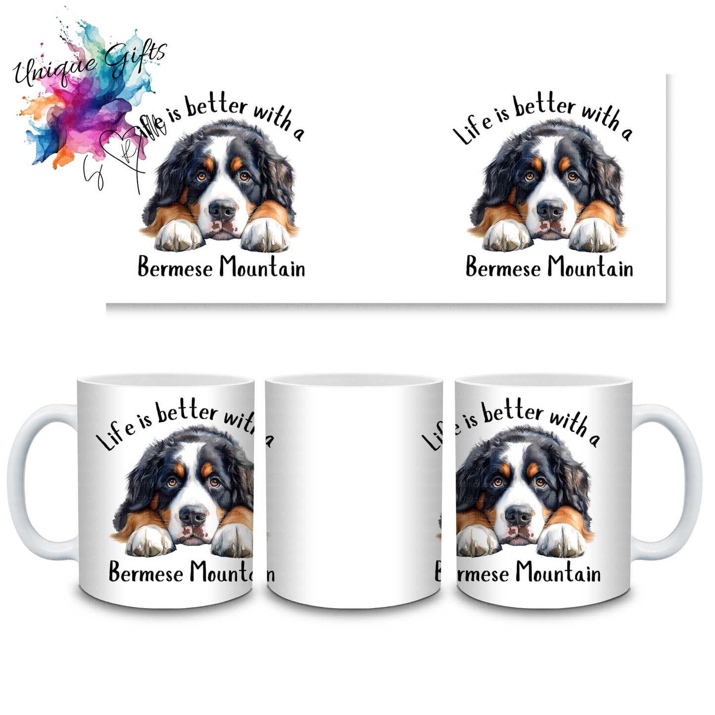 Bernese Mountain Dog Coffee Mug | Life is Better with a Bernese Mountain Dog – 11oz Ceramic