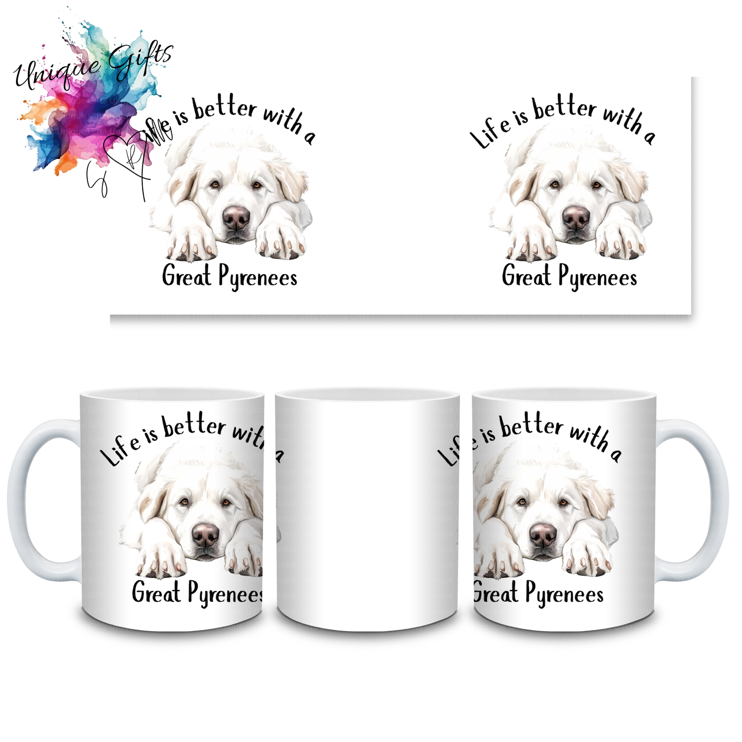 Great Pyrenees Coffee Mug | Life is Better with a Great Pyrenees – 11oz Ceramic
