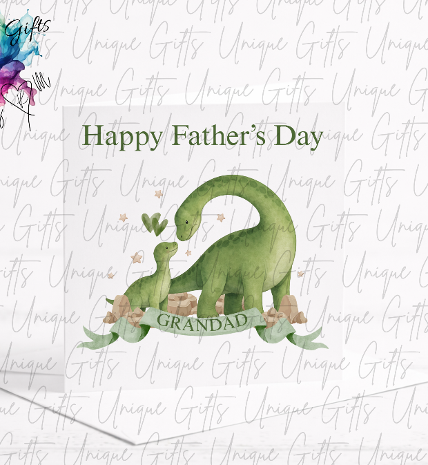 personalised-dinosaur-fathers-day-card-big-little-dino | Unique Gifts