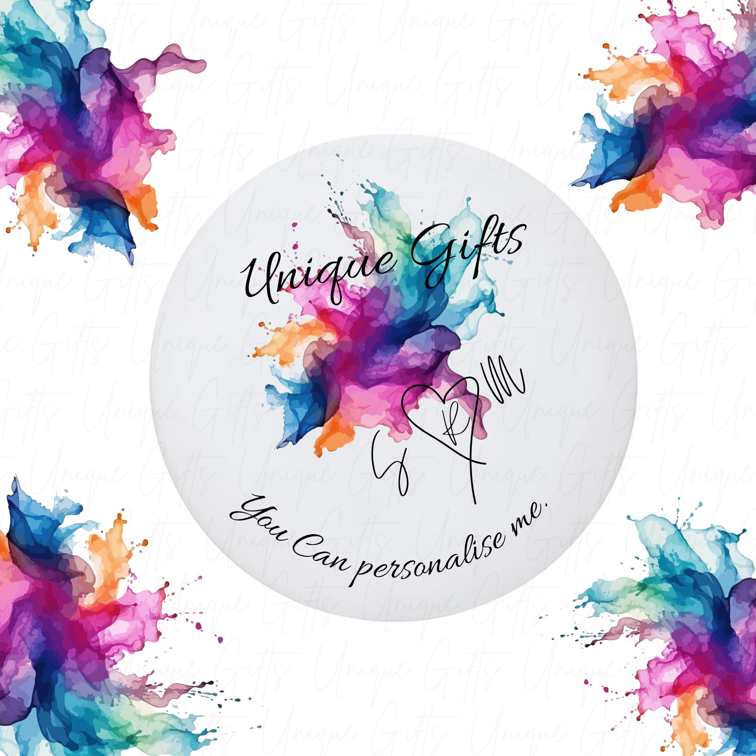 Round Ceramic Coaster with Cork Base – 10.5 cm