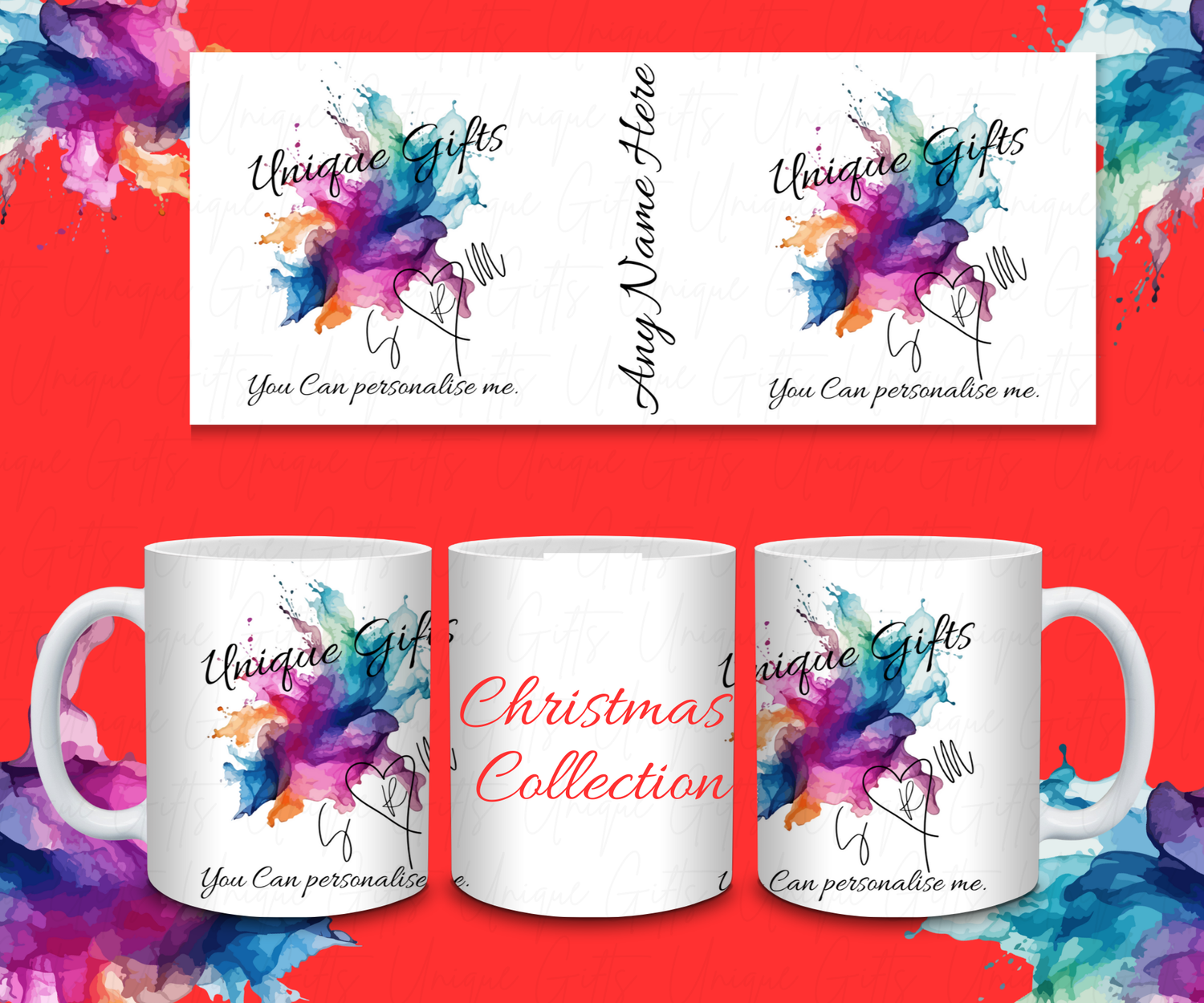 Christmas Personalised 11oz Coffee Mugs.