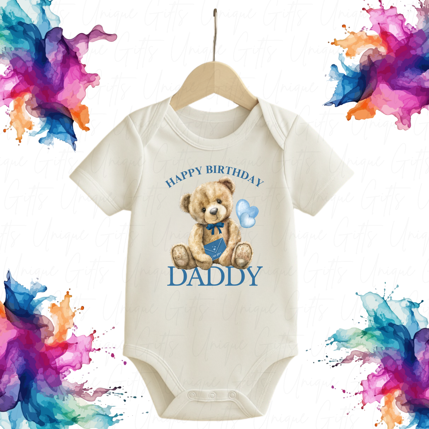 Personalised Baby Grow – Happy Birthday Mummy or Daddy