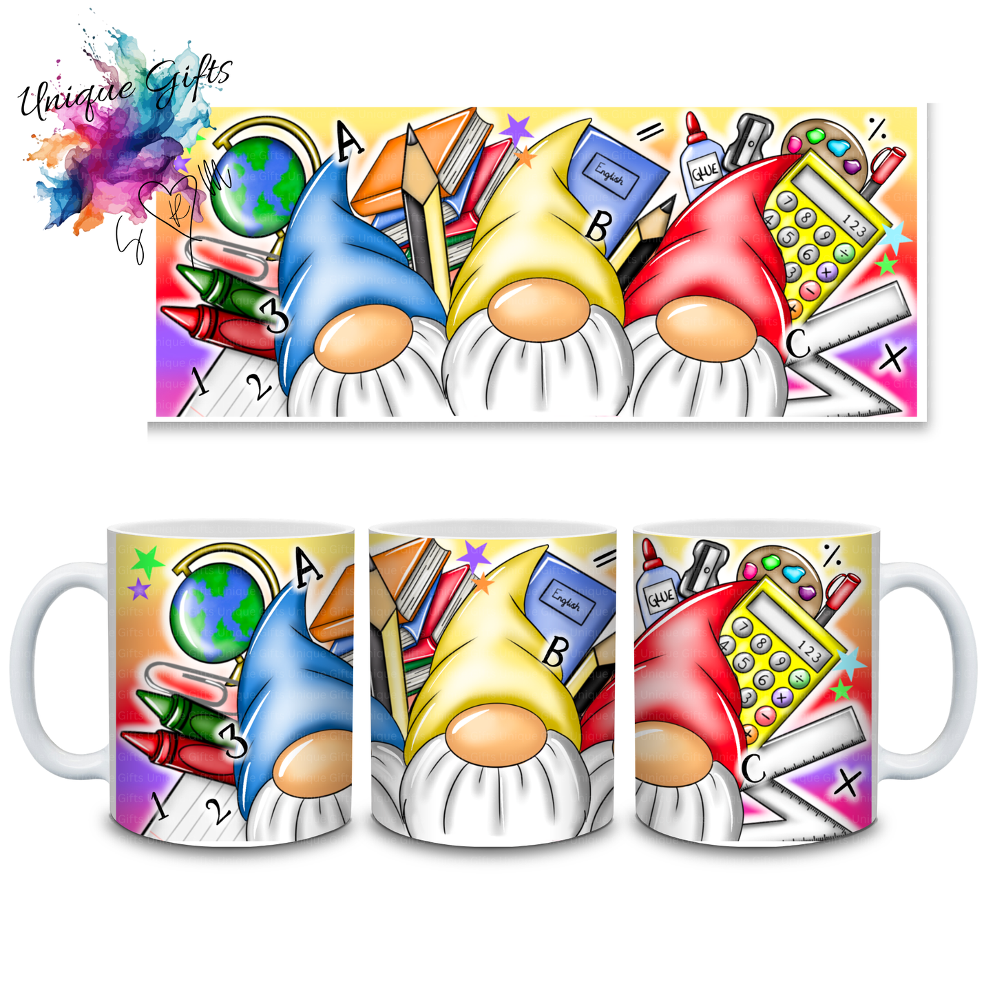 Teacher Gnomes Mug – Colourful School Design