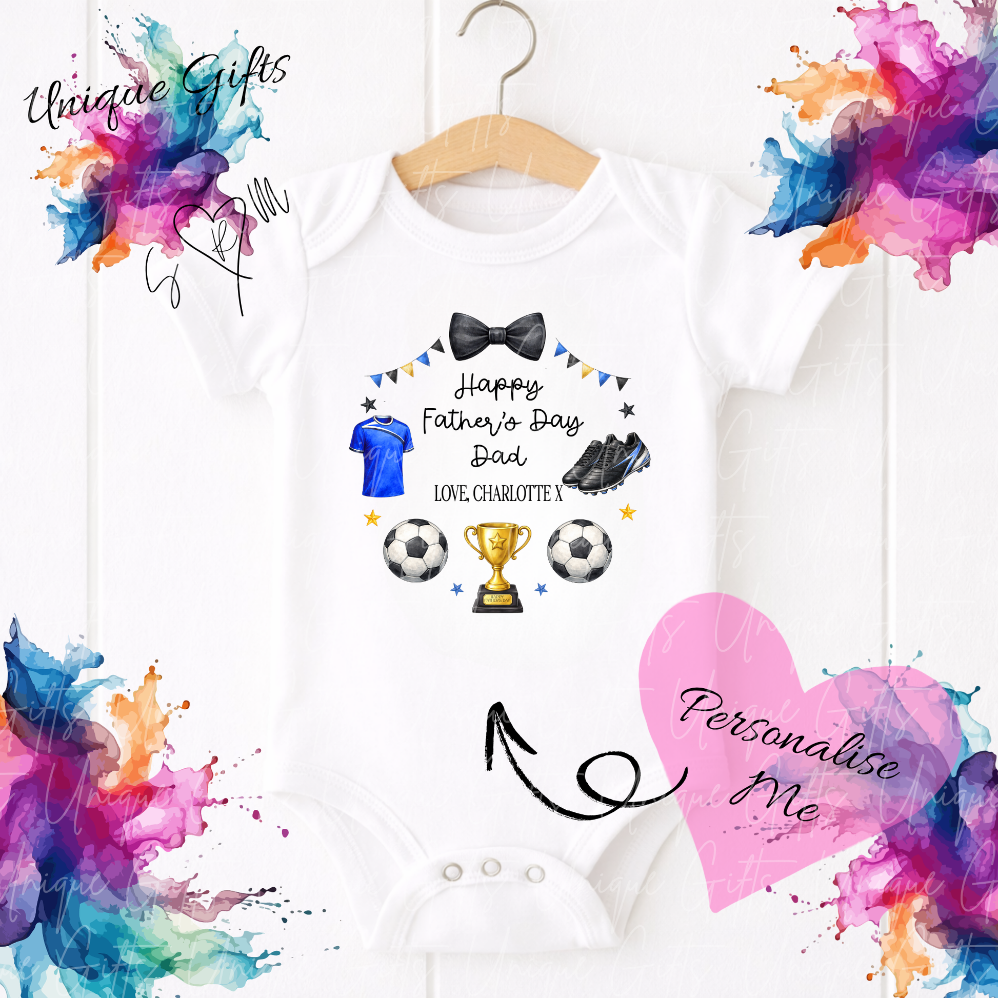 Football Dad or Grandad Baby Grow | Unique Gifts
