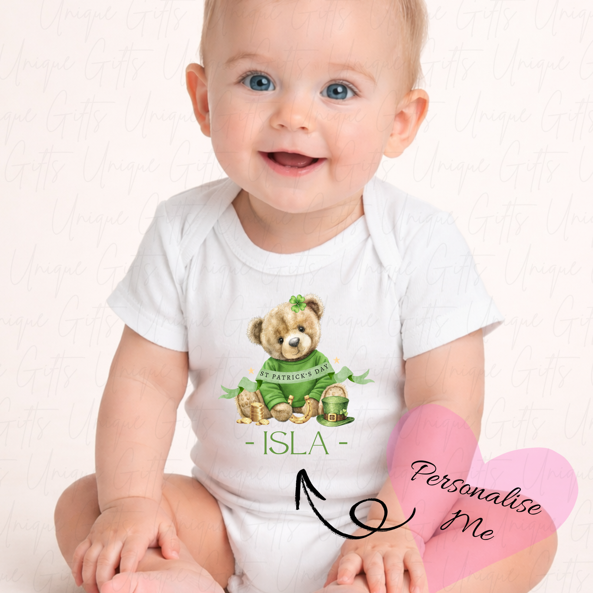 St Patrick's Day Cute Bear Baby Grow | Unique Gifts