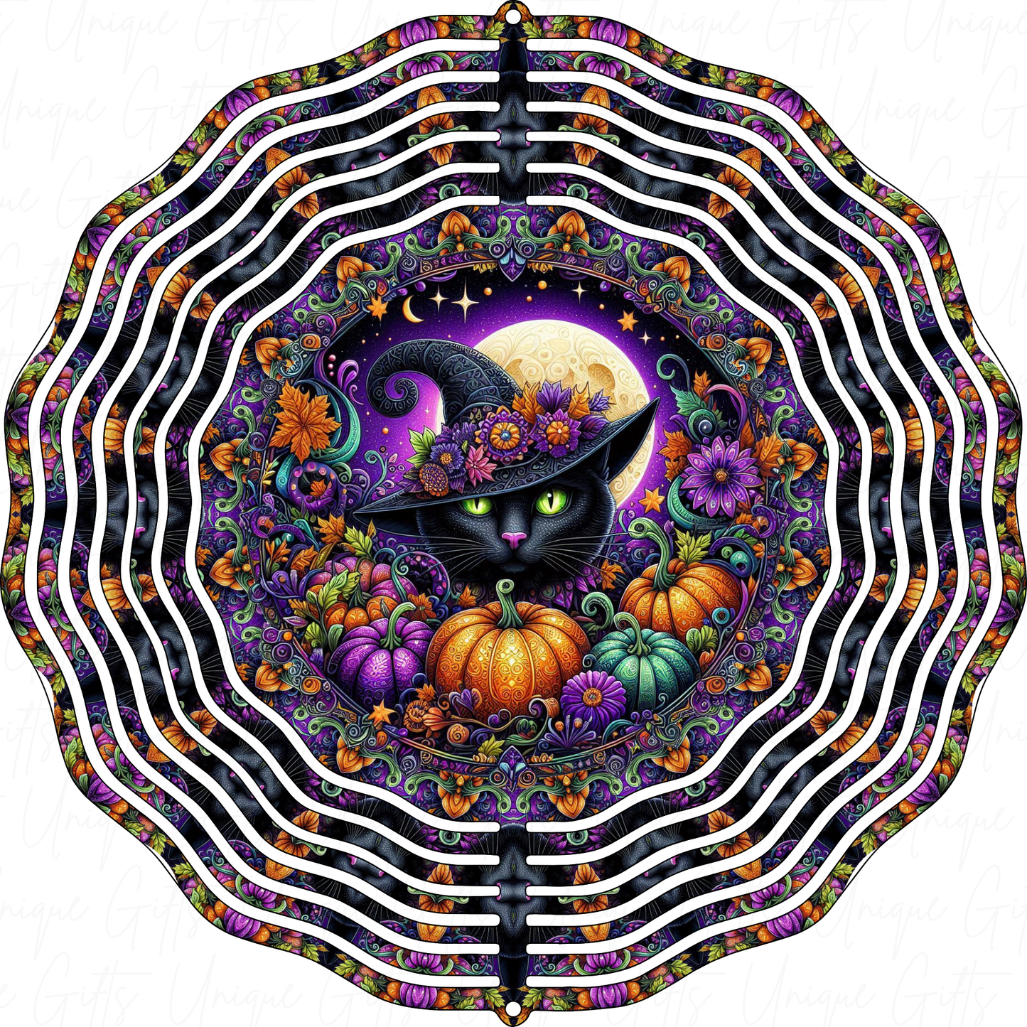 Wind Spinner Black Cat Design.