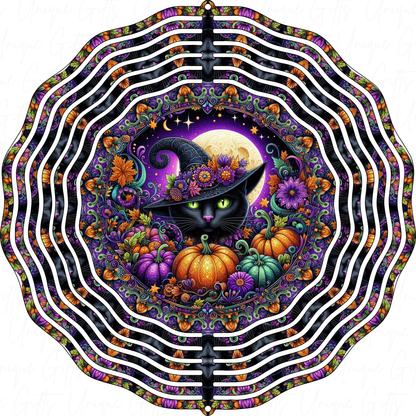 Wind Spinner Black Cat Design.