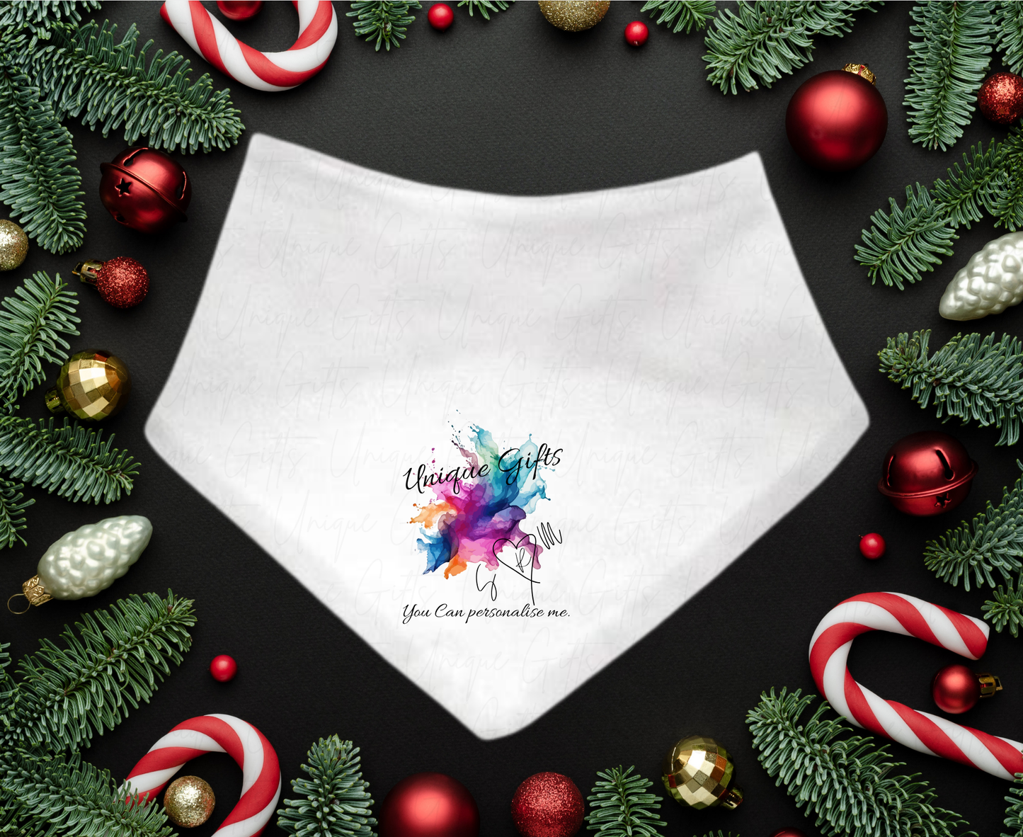 Christmas Personalise Me Bandana Bib – Add Your Own Text or Image