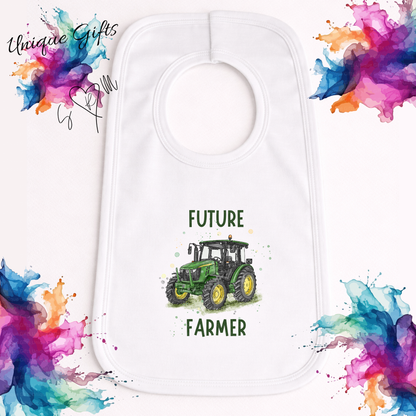 Personalised Future Farmer Pullover Bib – Tractor Design