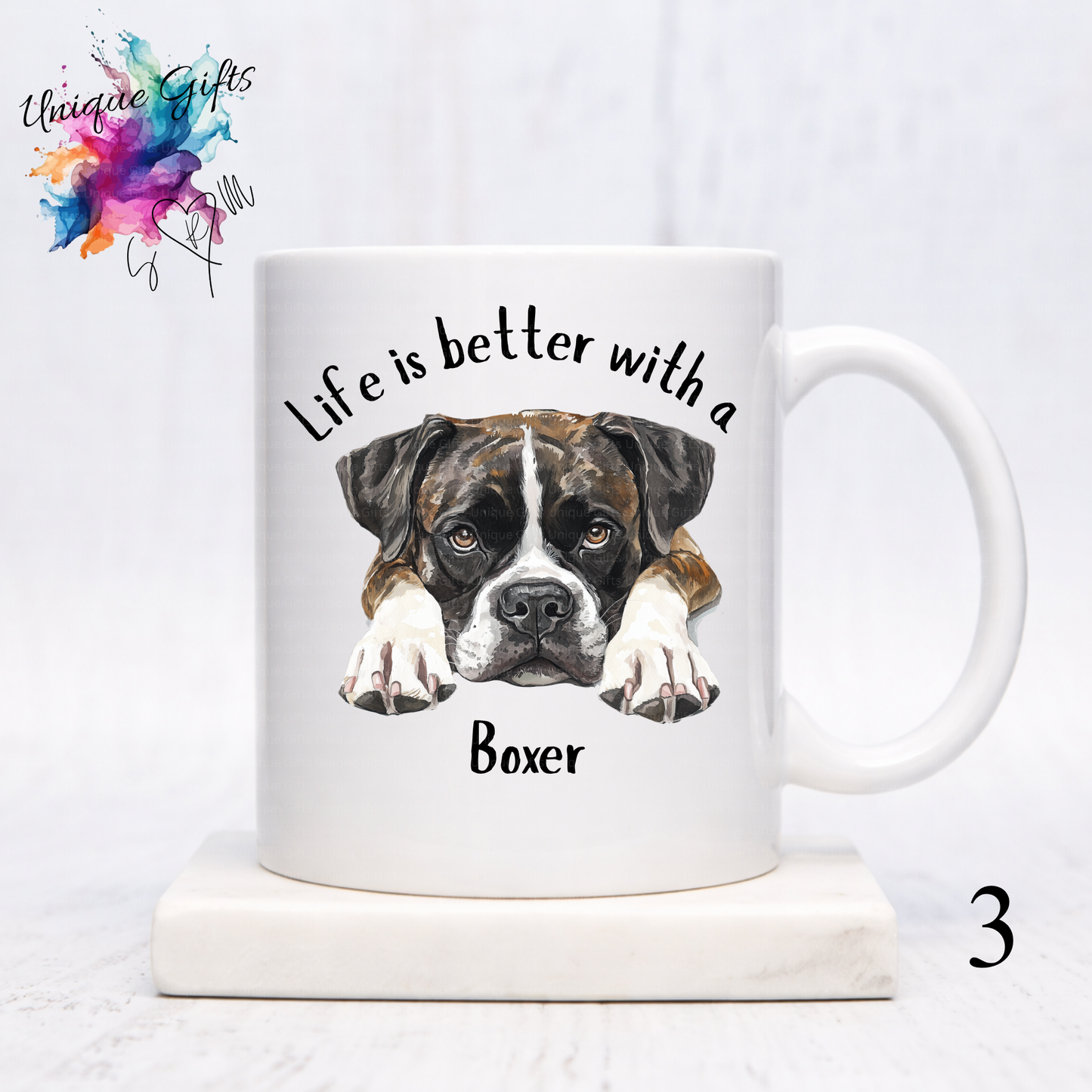 Boxer Dog Coffee Mug | Life is Better with a Boxer – 11oz Ceramic