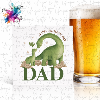 Personalised dinosaur Father's Day card – Dad or Grandad | Unique Gifts