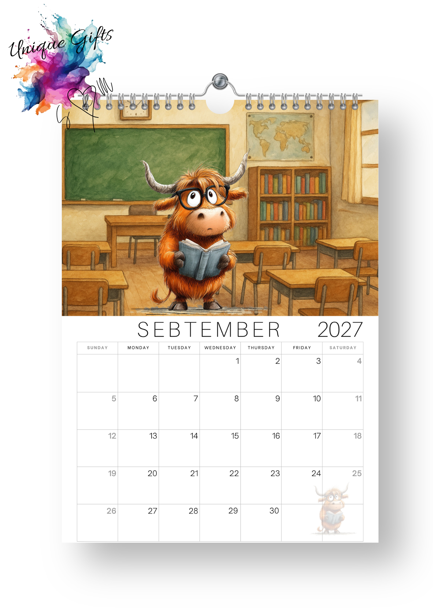 Moo-tiful Moments Highland Cow Calendar 2027