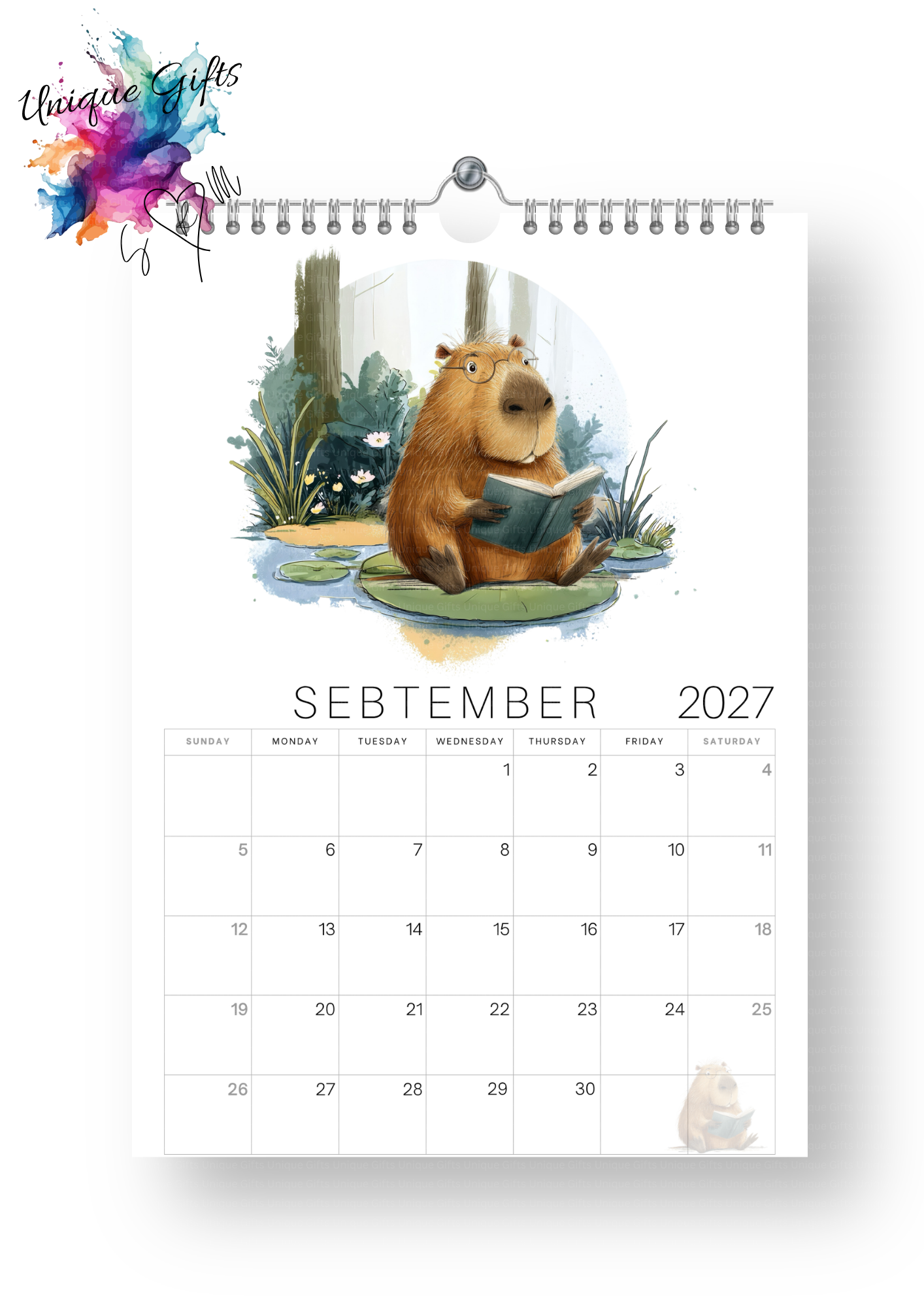 Timber Tales Capybara Calendar 2027