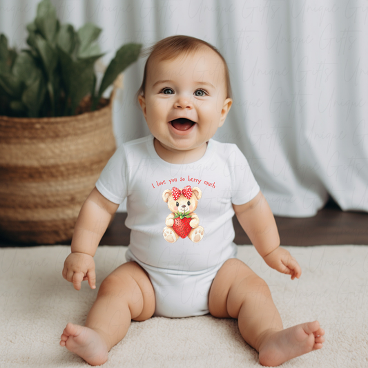 Personalised Baby Grow, I Love You So Berry Much