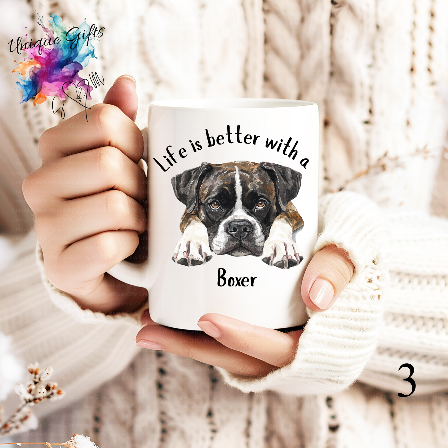 Boxer Dog Coffee Mug | Life is Better with a Boxer – 11oz Ceramic