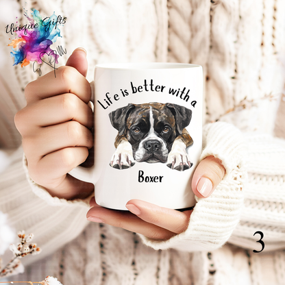 Boxer Dog Coffee Mug | Life is Better with a Boxer – 11oz Ceramic