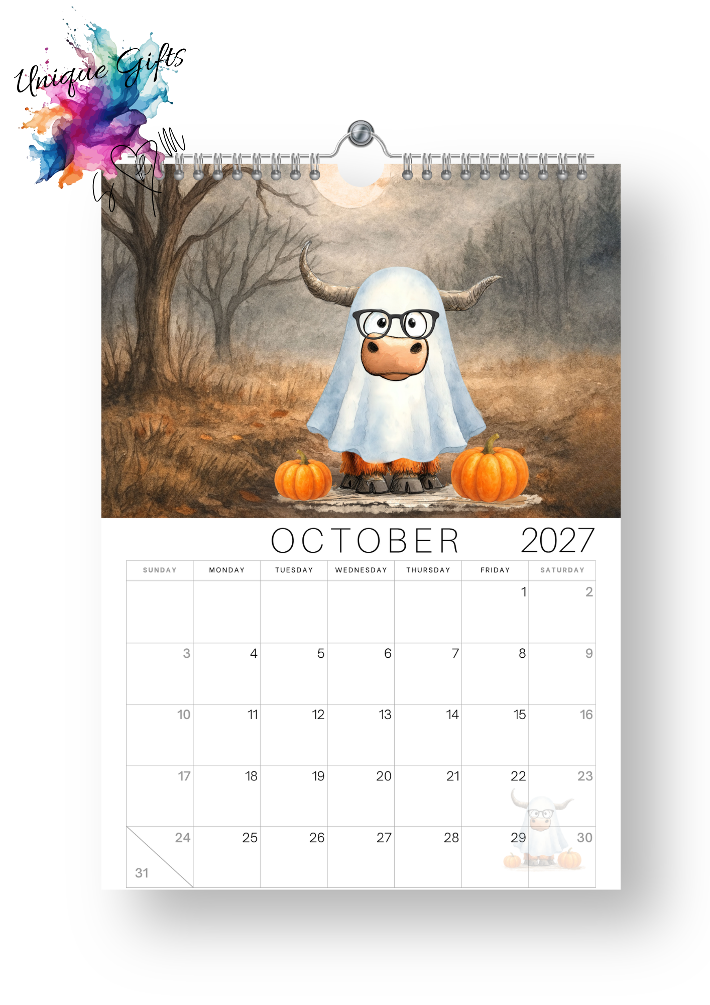 Moo-tiful Moments Highland Cow Calendar 2027