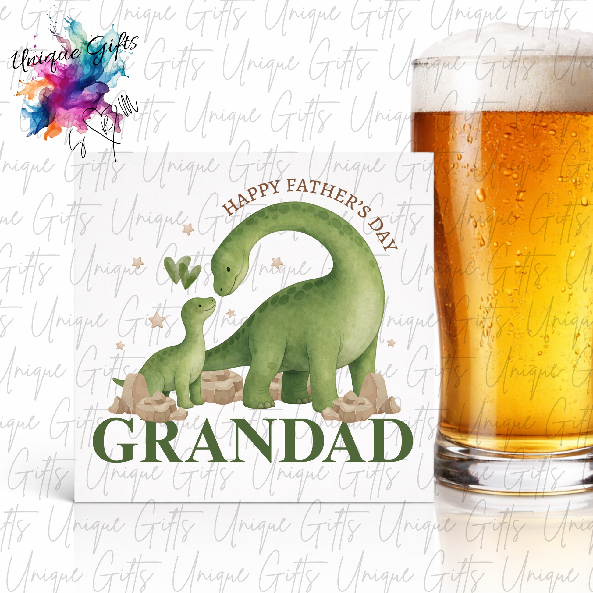 Personalised dinosaur Father's Day card – Dad or Grandad | Unique Gifts