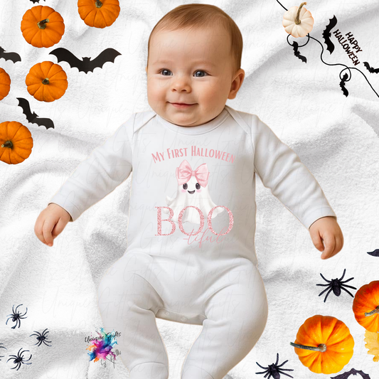 Halloween Baby Romper – Boo-tiful Personalised Design | Cute Custom Baby Outfit (Newborn to 12 Months)