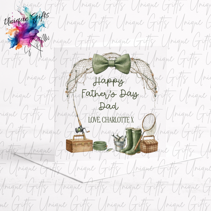 Personalised fishing Father's Day card – Dad or Grandad | Unique Gifts