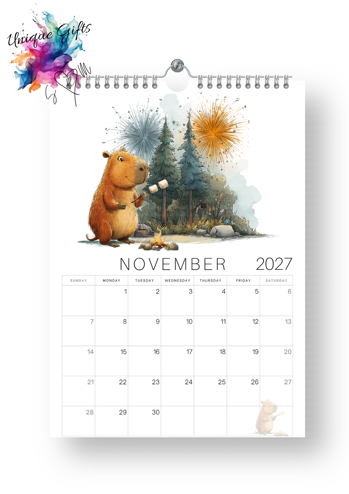 Timber Tales Capybara Calendar 2027