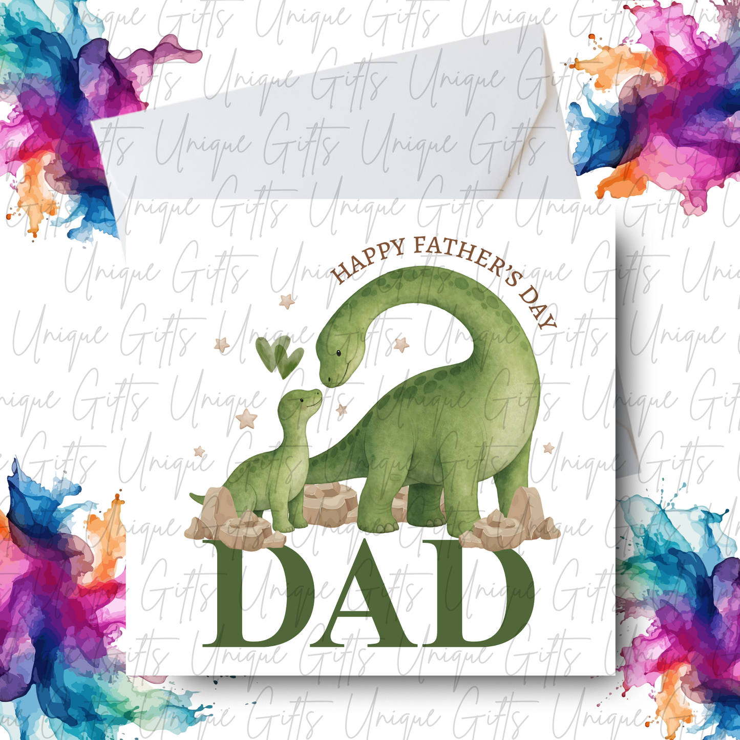 Personalised dinosaur Father's Day card – Dad or Grandad | Unique Gifts