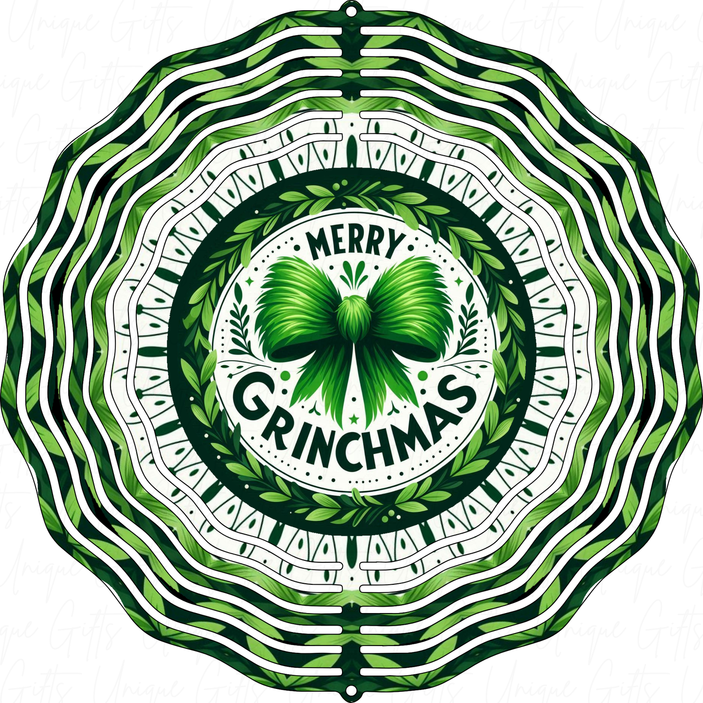 Merry Crinchmas Wind Spinner – 3D Stainless Steel Outdoor Christmas Decoration