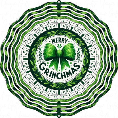 Merry Crinchmas Wind Spinner – 3D Stainless Steel Outdoor Christmas Decoration