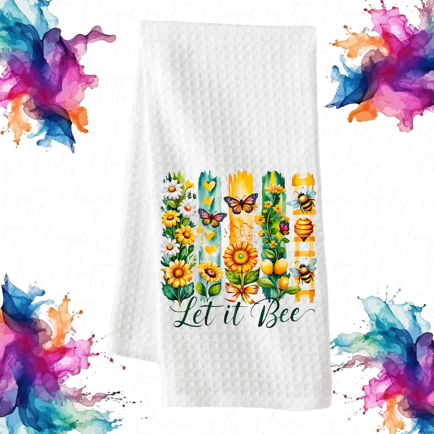 Let It Be Kitchen Tea Towel – Waffle Knit
