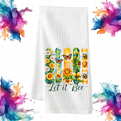 Let It Be Kitchen Tea Towel – Waffle Knit