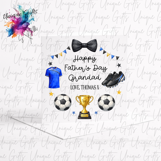 Personalised football Father's Day card – Dad or Grandad | Unique Gifts
