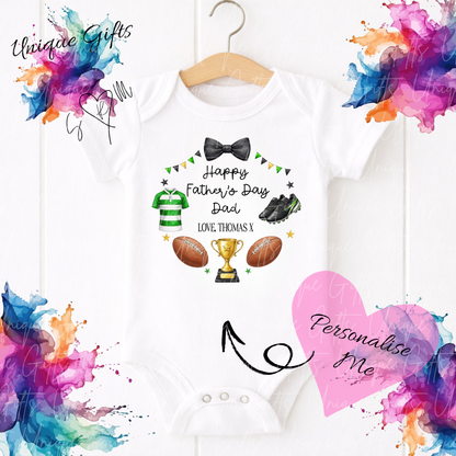 Rugby Dad or Grandad Baby Grow | Unique Gifts