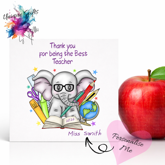 Best Teacher Card – Elephant