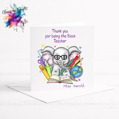 Best Teacher Card – Elephant