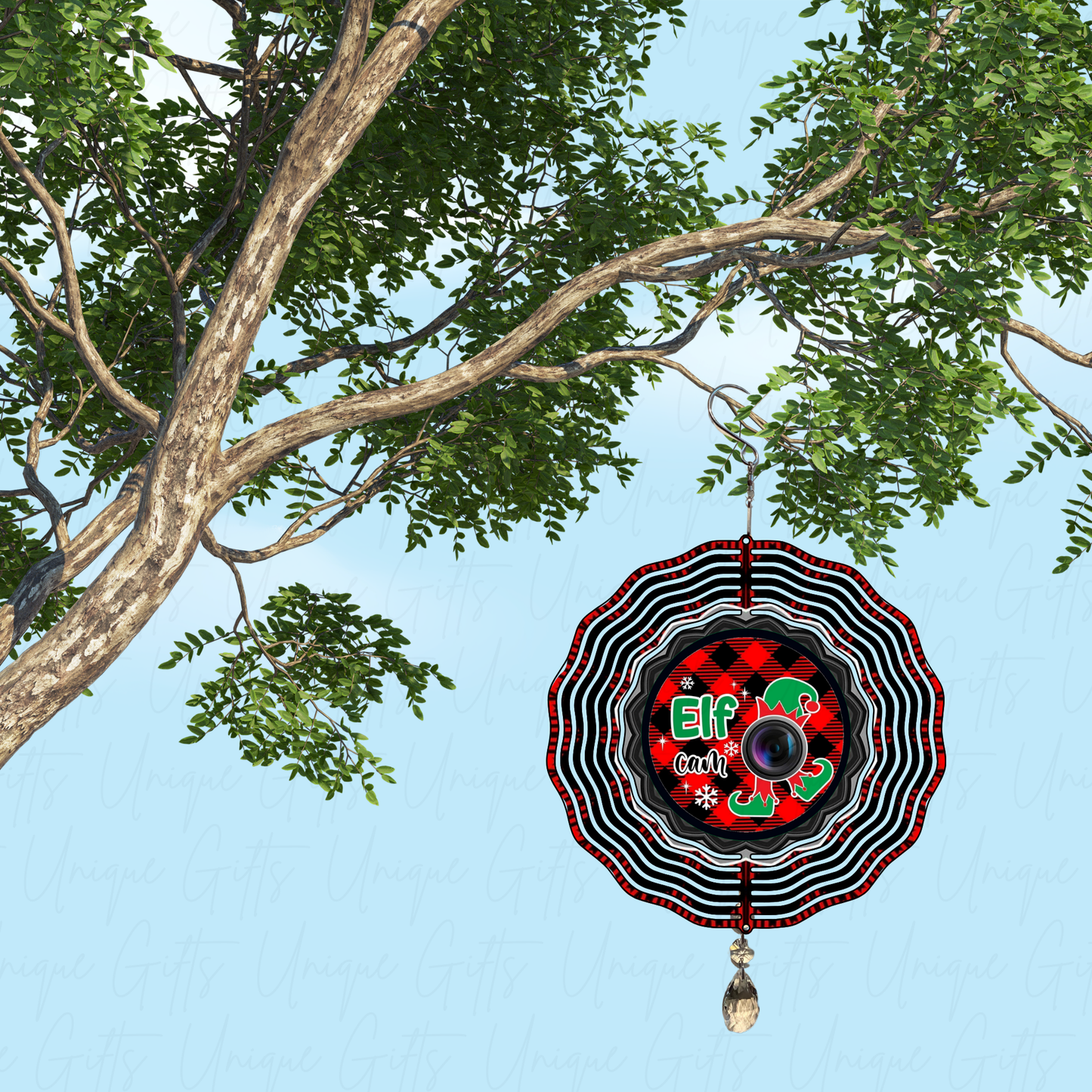 Elf Cam Wind Spinner – 3D Stainless Steel Christmas Decoration