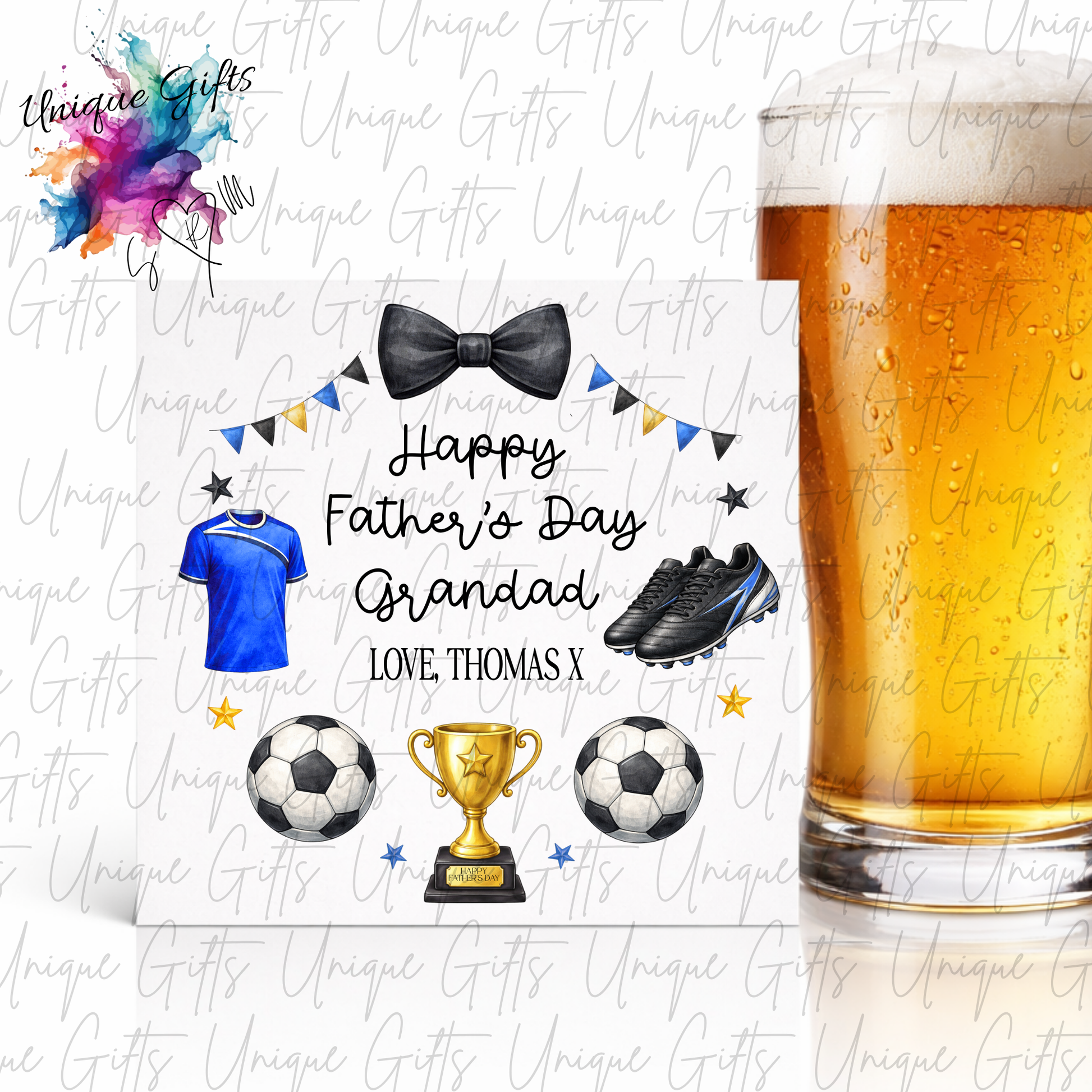 Personalised football Father's Day card – Dad or Grandad | Unique Gifts