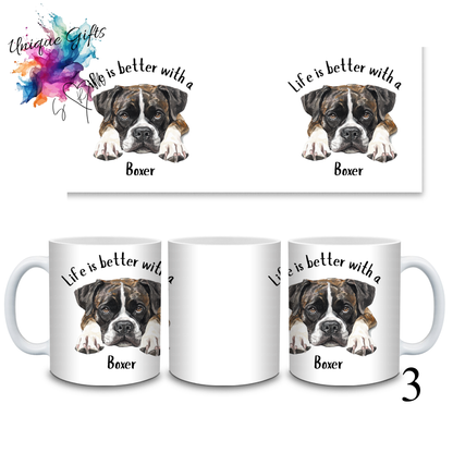 Boxer Dog Coffee Mug | Life is Better with a Boxer – 11oz Ceramic