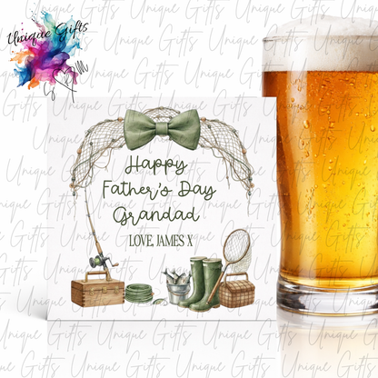 Personalised fishing Father's Day card – Dad or Grandad | Unique Gifts