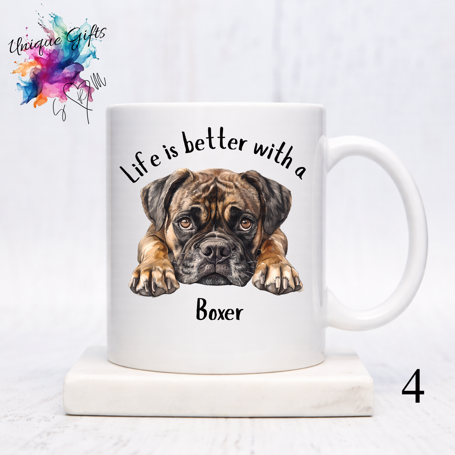 Boxer Dog Coffee Mug | Life is Better with a Boxer – 11oz Ceramic