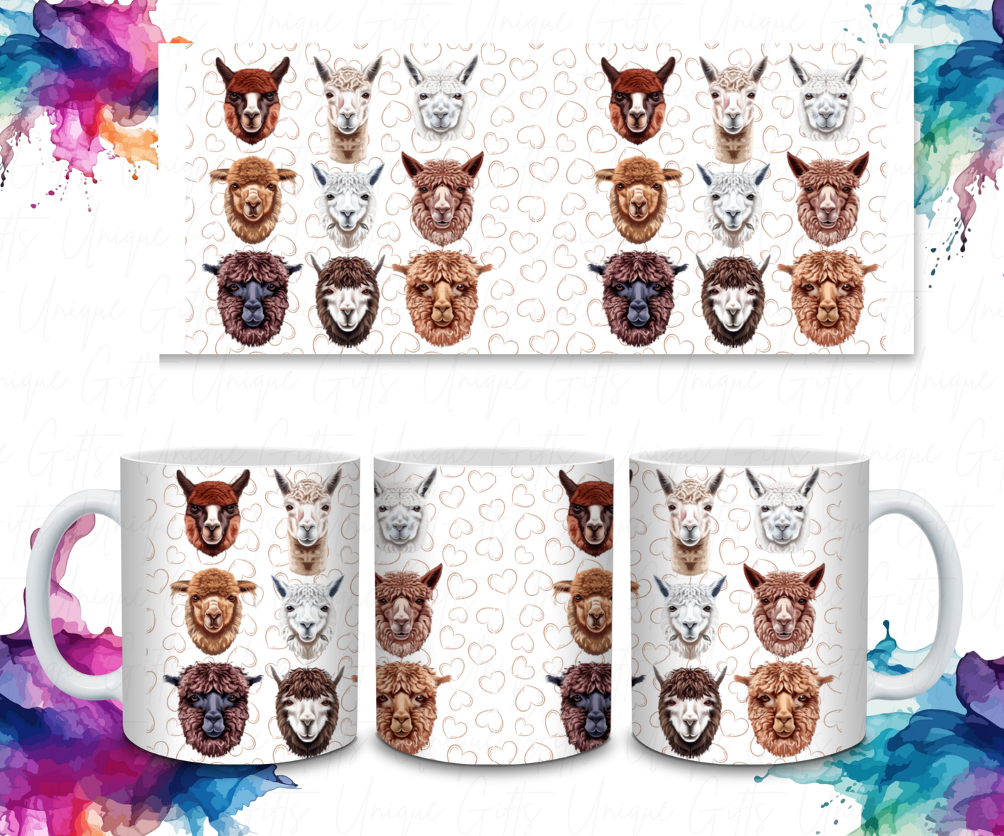 Coffee Mug Featuring Llama.