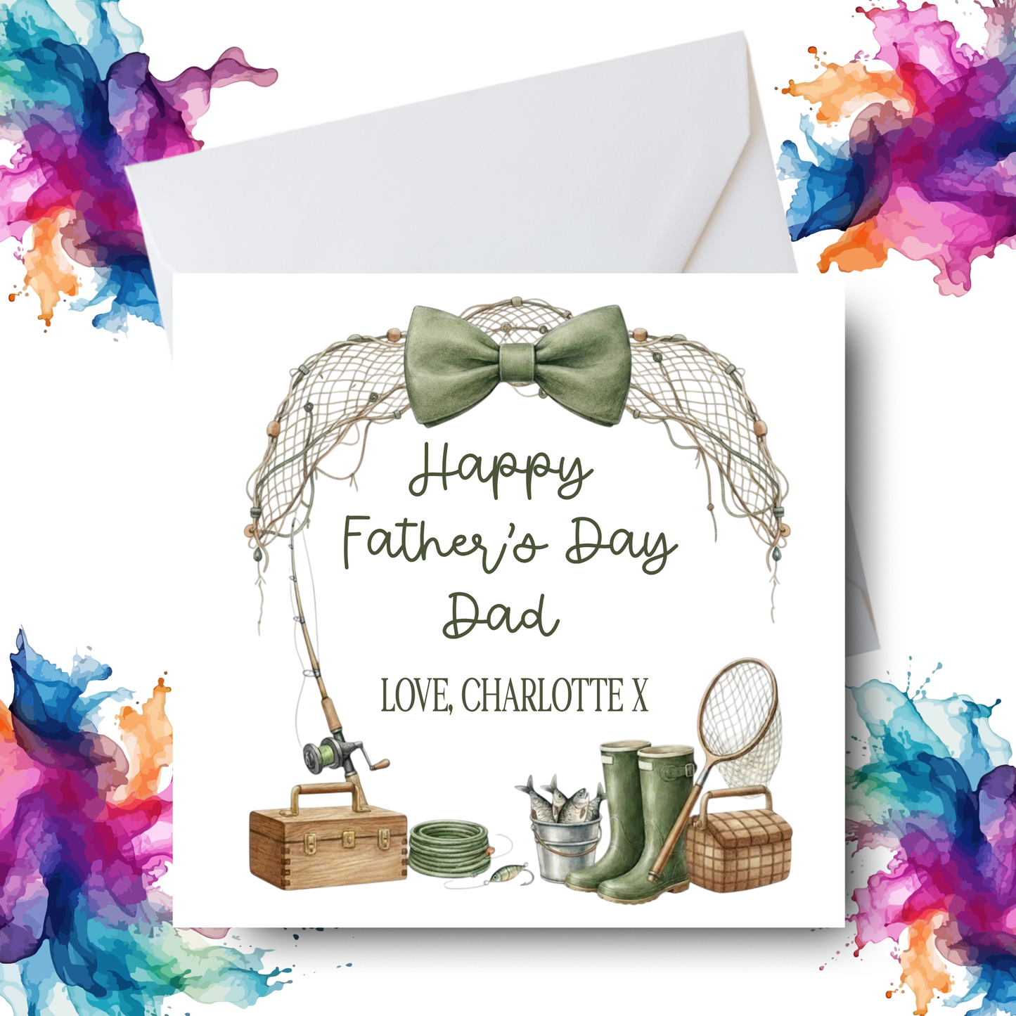Personalised fishing Father's Day card – Dad or Grandad | Unique Gifts